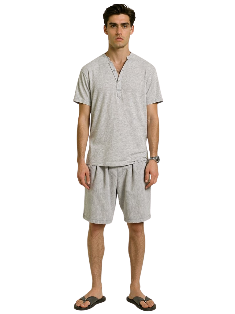 Oversized Collared Shirt Set
