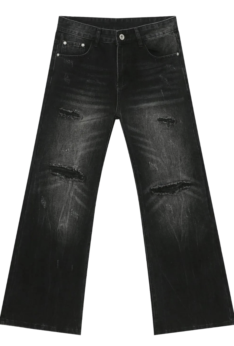 Men's Distressed Dark Jeans