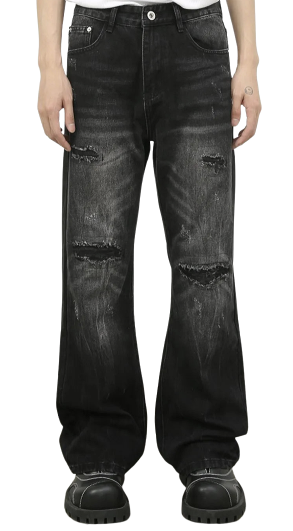 Men's Distressed Dark Jeans