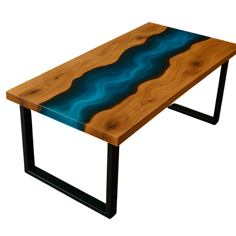 Blue River Epoxy Table "D" Slim