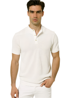 Men's Textured Henley Short Sleeve
