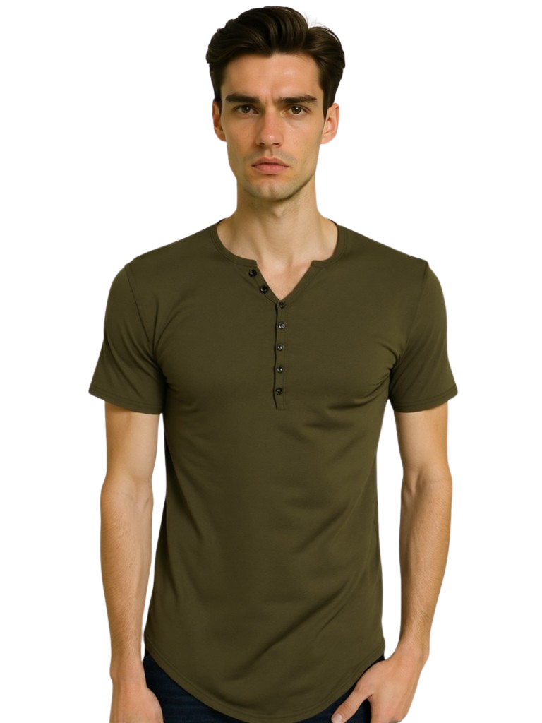 Men's Button Detail Short Sleeve Polo