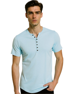 Men's Button Detail Short Sleeve Polo
