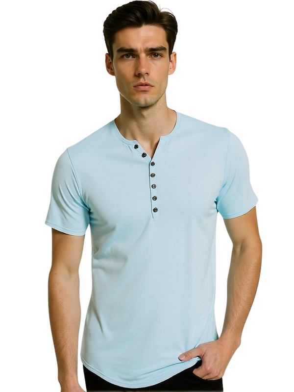 Men's Button Detail Short Sleeve Polo