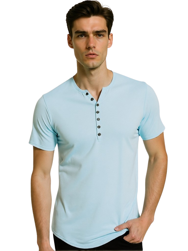 Men's Button Detail Short Sleeve Polo