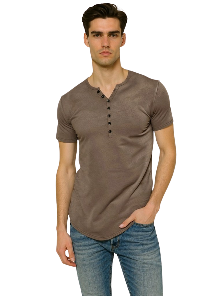 Men's Button Detail Short Sleeve Polo