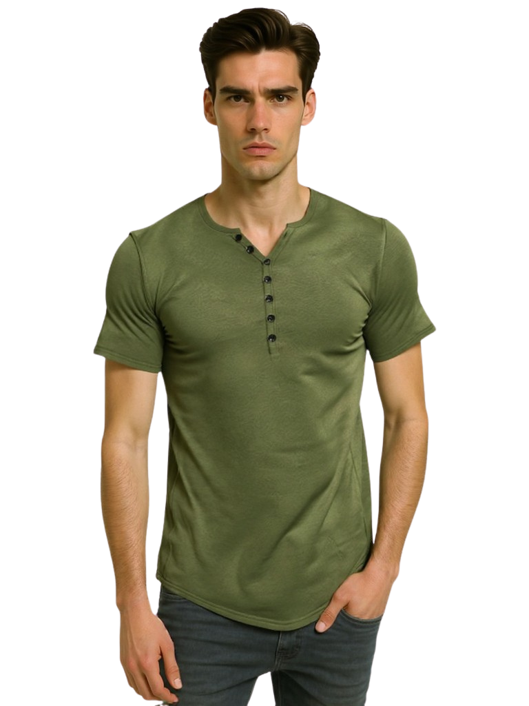 Men's Button Detail Short Sleeve Polo