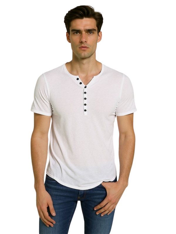 Men's Button Detail Short Sleeve Polo
